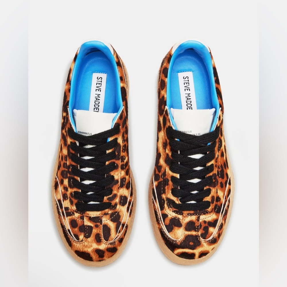 NWT✨Steve Madden TUX Leopard Brown Low-Top Sneaker Size 5